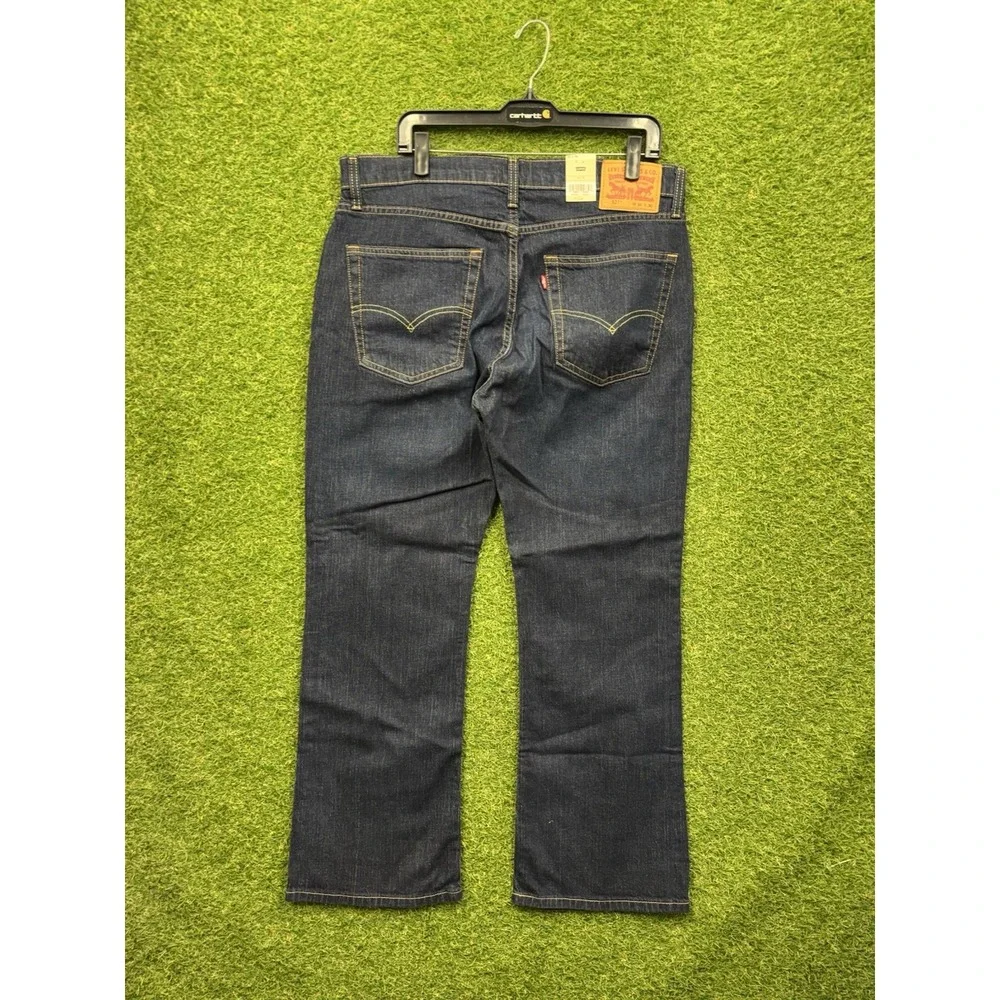 Levis 527 Jeans Mens 36x30 Blue Dark Wash Standard Bootcut Faded Whisker NEW